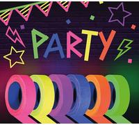 FIESTAS GUIRCA | 6 Rollos de Cinta Decorativa Multicolor (5 mts) - Accesorio de Decoración para Fiestas de Cumpleaños y Fin de Año - Ideal para Celebraciones y Eventos - Multicolor