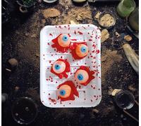 FIESTAS GUIRCA | Bandeja con 5 Ojos (18x13 cm) - Decoración de Miedo para Halloween y Fiestas de Terror - Atrezzo Realista para Escenarios y Celebraciones - Multicolor