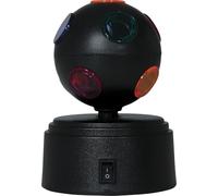 FIESTAS GUIRCA | Bola de Discoteca LED Negra (9x9x12 cm) - Decoración Party para Fiestas y Celebraciones - Ideal para Eventos de Baile, Cumpleaños y Año Nuevo - Efecto Luminoso con Pilas - Negro