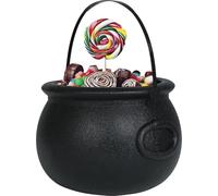 Fiestas Guirca – Caldero 16x20 cm – Decoración de Halloween para cestas de caramelos – Negro