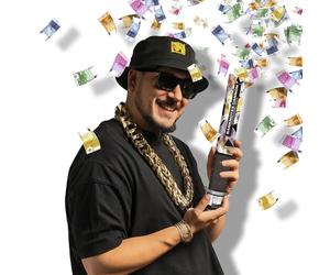 FIESTAS GUIRCA | Cañón de Confetti con Billetes (40 cm) - Decoración para Fiestas de Cumpleaños y Celebraciones de Fin de Año - Ideal para Eventos y Fiestas Temáticas - Multicolor