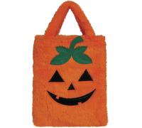 FIESTAS GUIRCA | Cesta de Peluche de Calabaza (19x23 cm) - Cubo para Truco o Trato y Decoración de Halloween - Accesorio Ideal para Fiestas y Celebraciones - Naranja