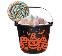 Fiestas Guirca Cesta Calabazas (18x16 cm) para truco o trato – Negro y Naranja
