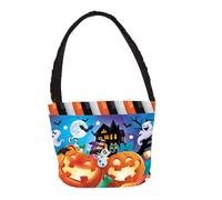FIESTAS GUIRCA | Cesto Multicolor con Calabazas y Fantasmas (30x15 cm) - Cubo de Truco o Trato para Halloween y Fiestas de Disfraces - Decoración y Accesorio para Niños y Adultos - Multicolor
