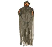 FIESTAS GUIRCA | Colgante Fantasma Calabaza (98 cm) - Decoración de Halloween para Fiestas y Celebraciones - Ideal para Ambientes Terroríficos y Escenarios de Miedo con Fantasmas - Gris