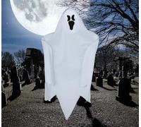 FIESTAS GUIRCA | Colgante Fantasma de Halloween (45 cm) - Decoración de Muñecos para Fiestas de Terror y Celebraciones de Fantasmas - Ideal para Ambientes Espeluznantes y Escenarios de Miedo - Blanco