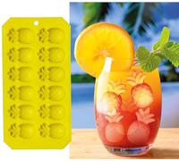 FIESTAS GUIRCA | Cubitera Piñas Amarilla (11.5x22.5 cm) - Molde para Hielo en Fiestas de Verano y Graduación - Decoración de Mesa para Celebraciones Hawaianas y Tropicales - Amarillo