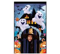 FIESTAS GUIRCA | Decoración de Puerta Cortina de Fantasmas (145x240 cm) - Decoración de Halloween para Pared, Puerta y Ventana - Ideal para Fiestas y Celebraciones - Multicolor