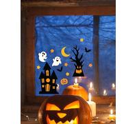 FIESTAS GUIRCA | Decoración Gel Fantasmas (20x25 cm) - Adorno para Pared, Puerta y Ventana - Ideal para Halloween y Fiestas de Terror - Decoración de Fantasmas para Celebraciones - Multicolor