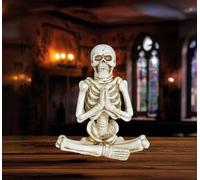 FIESTAS GUIRCA | Esqueleto Sentado de Poliresina (19x14 cm) - Decoración de Halloween para Fiestas y Celebraciones - Ideal para Ambientes Terroríficos y Escenarios de Miedo