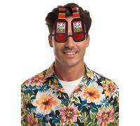 FIESTAS GUIRCA | Gafas Beer King - Accesorio Divertido para Despedida de Soltero y Fiestas de Cerveza - Ideal para Hombre Adulto en Celebraciones y Eventos - Rojo y Negro
