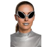 FIESTAS GUIRCA | Gafas de Alienígena Plateadas - Accesorio de Disfraz para Fiestas Disco, Halloween y Carnaval - Ideal para Adultos Unisex - Estilo Futurista y Extraterrestre - Plata