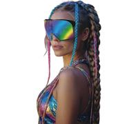 FIESTAS GUIRCA | Gafas Futuristas Espejo - Accesorio de Disfraz para Fiestas de Ciencia Ficción y Futurismo - Ideal para Carnaval, Halloween y Eventos Temáticos - (Unisex) - Multicolor