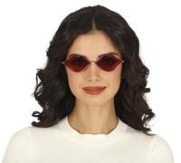 FIESTAS GUIRCA | Gafas Metálicas de Labios Rojos - Accesorio de Disfraz para Fiestas de Hippies y Años '60 - Ideal para Adultos Unisex en Celebraciones y Eventos - Rojo