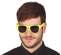 FIESTAS GUIRCA | Gafas Neón Amarillo (Unisex Adulto) - Accesorio Retro para Disfraz de los Años '70 - Ideal para Fiestas de Época, Carnaval y Halloween - Amarillo
