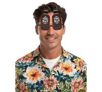FIESTAS GUIRCA | Gafas Whisky Man - Accesorio Divertido para Despedida de Soltero y Fiestas de Bebidas - Ideal para Hombre Adulto - Inspiración en Cerveza y Licor - Marrón y Negro