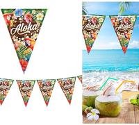 FIESTAS GUIRCA | Gallardete de Verano (3m/20x30 cm) - Decoración de Papel para Fiestas de Graduación y Verano - Ideal para Celebraciones Hawaianas y Temáticas de Playa - Multicolor