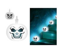 FIESTAS GUIRCA | Globos Esqueleto con Luz (20 cm) - Decoración de Halloween y Oktoberfest para Fiestas Infantiles y Celebraciones - Ideal para Ambientes Festivos y Temáticos - Blanco y Negro