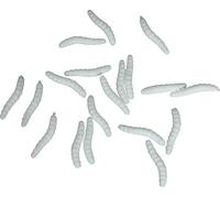 FIESTAS GUIRCA | Juego de 20 Gusanos Elásticos (4 cm) - Decoración de Halloween para Fiestas de Animales e Insectos - Ideal para Celebraciones y Eventos Terroríficos - Blanco