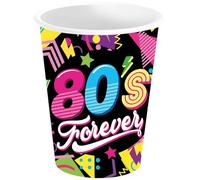 FIESTAS GUIRCA - Juego de 6 vasos de cartón años 80's Forever 24cl