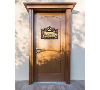 FIESTAS GUIRCA | Letrero Calabaza de Madera (32x24 cm) - Decoración de Pared, Puerta y Ventana para Halloween y Fiestas de Esqueletos - Ideal para Celebraciones y Eventos - Naranja