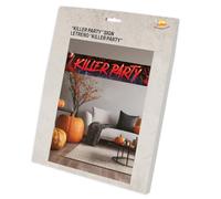FIESTAS GUIRCA | Letrero Killer Party Tela (290x50 cm) - Decoración para Fiesta de Halloween Terrorífica - Ideal para Fiestas de Disfraces - Negro