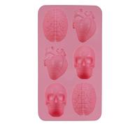 FIESTAS GUIRCA | Molde de Silicona 6 Figuras Esqueleto (28x16 cm) - Decoración de Mesa para Halloween y Fiestas Temáticas - Ideal para Celebraciones de Terror y Horror - Naranja
