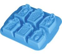 FIESTAS GUIRCA | Molde para 6 Galletas de Tumbas (21x18 cm) - Decoración de Mesa para Halloween y Fiestas Temáticas - Ideal para Hornear Galletas de Terror y Celebraciones - Azul