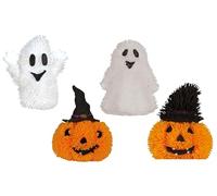 FIESTAS GUIRCA | Muñeco Surtido de Goma con Luz (7 cm) - Accesorio Truco o Trato para Decoración de Halloween, Fiestas Temáticas y Celebraciones - Adulto Infantil - Naranja Blanco