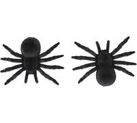FIESTAS GUIRCA | Pack de 2 Arañas de PVC (10 cm) - Decoración de Halloween para Fiestas de Animales e Insectos - Ideal para Escenarios Terroríficos y Celebraciones Temáticas - Negro