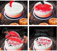 FIESTAS GUIRCA | Plantilla Decorativa para Pasteles Happy Halloween (25 cm) - Molde de Decoración de Mesa para Halloween y Fiestas Temáticas - Ideal para Celebraciones y Eventos - Blanco
