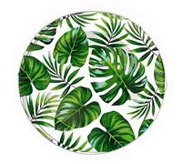 Fiestas Guirca Platos desechables Hojas 23 cm – 6 unidades – Blanco y verde