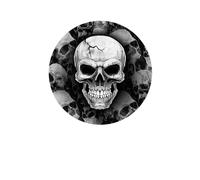FIESTAS GUIRCA | Platos Desechables Calavera (23 cm) - Decoración de Mesa para Halloween y Celebraciones Terroríficas - Ideal para Eventos de Miedo - Gris