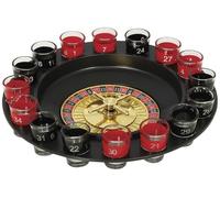 Fiestas GUIRCA | Ruleta de Bebidas con 16 Vasos (29 cm) - Juego de Fiesta para Celebraciones de Verano y Graduación - Accesorio Divertido para Fiestas de Cerveza y Bebidas - Adultos - Negro y Rojo