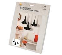 FIESTAS GUIRCA | Set de 3 Gorros de Bruja para Colgar (18 cm) - Decoración de Miedo para Fiestas de Halloween y Celebraciones de Brujas - Atrezzo Ideal para Ambientes Terroríficos - Negro