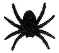 FIESTAS GUIRCA | Set de 6 Arañas Peludas Negras (6 cm) - Decoración para Halloween y Fiestas de Disfraces - Ideal para Crear Ambiente Terrorífico - Negro