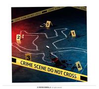 FIESTAS GUIRCA | Set de Escena del Crimen con Cinta (9m) - Decoración de Halloween y Fiestas de Miedo - Incluye Números, Cinta y Tiza - Ideal para Temáticas de Policías y Misterio - Amarillo