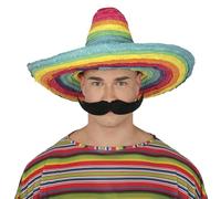 FIESTAS GUIRCA | Sombrero Mexicano de Paja Decorado (50 cm) - Accesorio de Fiesta para Celebraciones Mexicanas, Verano, Carnaval y Graduaciones - Ideal para Adultos Unisex - Multicolor