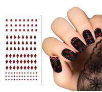 FIESTAS GUIRCA | Sticker Uñas Rojo (6x9 cm) - Pegatinas para Decoración de Uñas - Maquillaje de Halloween y Fiestas de Disfraces - Ideal para Mujer Adulta- Rojo