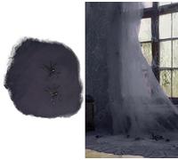 FIESTAS GUIRCA | Telaraña Negra (100 gr) - Decoración de Halloween y Fiestas de Disfraces - Animales e Insectos - Ideal para Celebraciones y Eventos - Negro