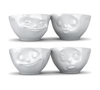 Fiftyeight - Juego de 4 Cuencos para TV (Porcelana, 200 ml), Color Blanco
