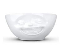 FIFTYEIGHT PRODUCTS - Cuenco Blanco con Cara Riendo en Relieve de Porcelana Dura de 350 Ml