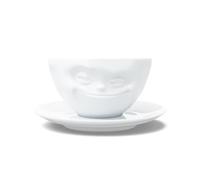 Fiftyeight - Taza con platito Inferior (5,5 x 11,5 cm, diámetro del platito: 15 cm), diseño de Sonrisa