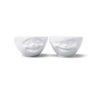 Fiftyeight Tazas - Juego de cuencos - Risa & Zwinkernd - Juego de 2 - 200 ml - Cuencos de cereales - Apto para lavavajillas y microondas - Como juego en una bonita caja de regalo