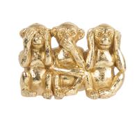 Figura de 3 monos de la sabiduría dorada Alt. 7 cm