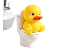 Figura de animal en el inodoro en miniatura decoración para el baño | Mini escultura de baño de animales para el hogar, apartamento, sala de estar, escritorio, libros, lavabos de baño