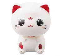 Figura de gato automática de energía solar para parabrisas de automóvil, decoración de tablero de Maneki Neko para el hogar, oficina, tienda, escritorio, adorno de plástico blanco, pieza de exhibición