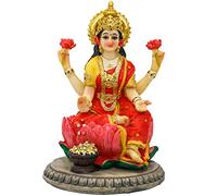 Figura de la Diosa India Lakshmi - 5.3 Pulgadas de Alto, Estatua de ídolos de Lakshmi Murti Laxmi Staue en casa, Oficina, Templo, Mandir Pooja, artículo Diwali, Regalos Diwali, decoración para el