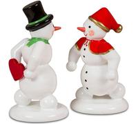 Figura de madera de muñeco de nieve y muñeca de nieve, ideal para el Día de San Valentín. Altura: 6,5 cm. Producto nuevo