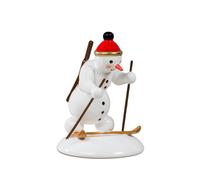 Figura de madera, muñeco de nieve, biatleta. Altura: 6,5 cm. Nuevo